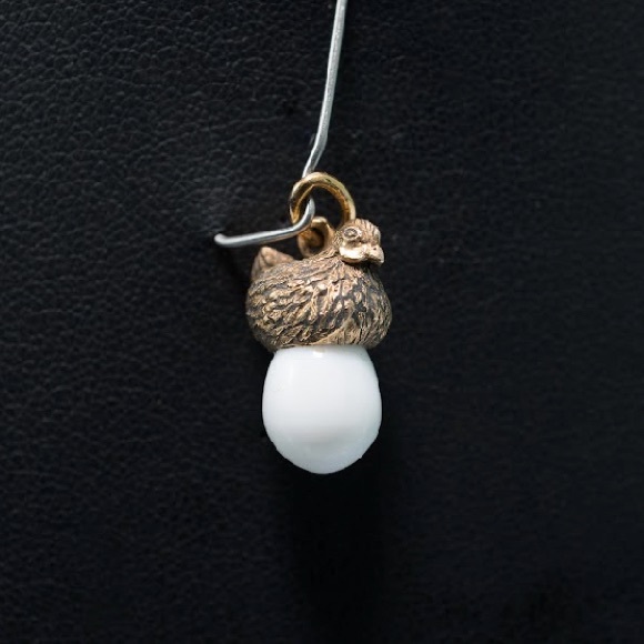 Antique fabrege egg pendent in 14 k gold . - Picture 5 of 7